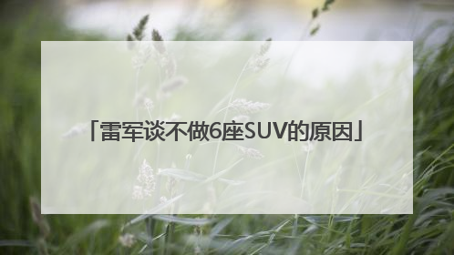 雷军谈不做6座SUV的原因